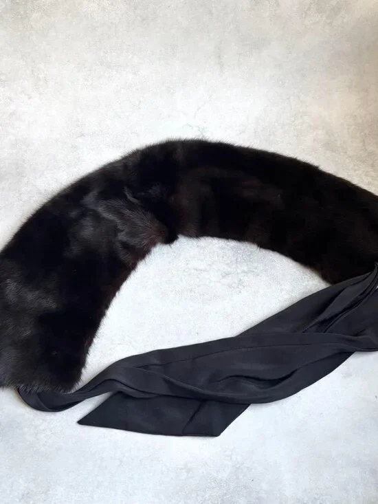 Fendi Fatipet Ribbon Shawl Black Scarf - Picture 3 of 13